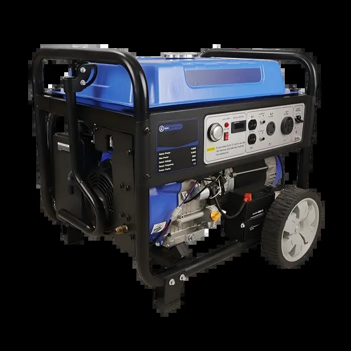 KINBOOST KB8500-G petrol generator, open-frame set with wheel kit and battery